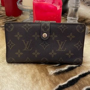 Vintage Louis Vuitton Long French Kisslock Canvas Wallet